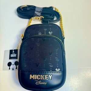 NWT. Disney small crossbody bag. Adorable black bag stylish Disney Mickey logo